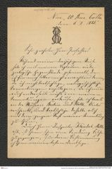 Nachlass Franz Steindachner, Brief von Emil Riebeck an Franz Steindachner (06.02.1885), Inv.Nr. 418.01, Seite 1